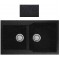 Νεροχύτης Γρανιτένιος Ένθετος Sanitec Ultra Granite 804 (86X50) Graphite Βαρέως Τύπου με 2 Ανισομερείς Γούρνες