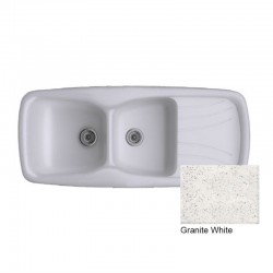 Ένθετος Νεροχύτης Γρανιτένιος Συνθετικός Sanitec 311 Classic 120x51cm Granite White