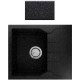 Νεροχύτης Γρανιτένιος Sanitec Ultra Granite Τετραγωνισμένος 812 (60X50)  Grafite (Ανθρακί-Μαύρο) Βαρέως Τύπου με 1 Γούρνα και Μαξιλάρι