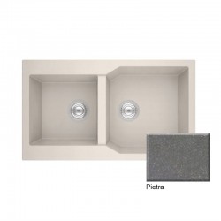 Νεροχύτης Γρανιτένιος Sanitec Ultra Granite 804 (86X50) Pietra Βαρέως Τύπου με 2 Ανισομερείς Γούρνες 