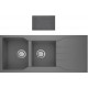 Νεροχύτης Γρανιτένιος Ένθετος Sanitec Ultra Granite 801 2B 1D (116X50) Pietra (Γκρι) Βαρέως Τύπου με 2 Γούρνες και Μαξιλάρι