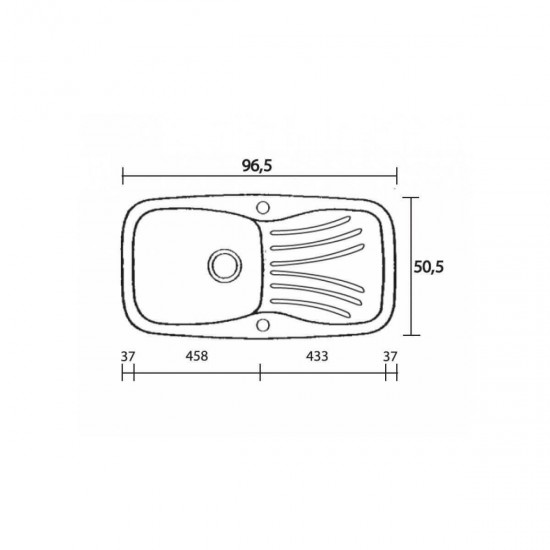 Ένθετος Νεροχύτης Γρανιτένιος Συνθετικός Sanitec 308 Classic 97x51 Granite White
