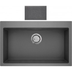  Νεροχύτης Κουζίνας Γρανιτένιος Sanitec Ultra Pietra (Γκρι) 808 79 1B (79X50) με Μία Ενιαία Μεγάλη Γούρνα