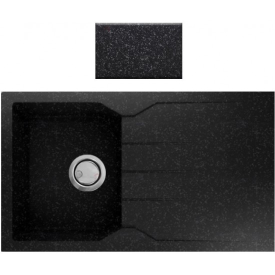 Νεροχύτης Γρανιτένιος Ένθετος Sanitec Ultra Granite 805 86 1B 1D (86X50) Βαρέως Τύπου Graphite