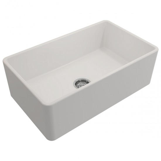 Νεροχύτης Κουζίνας Πορσελάνης 1602 White Matt (Λευκό Ματ) 76x46cm Vintage με 1 Μεγάλη Ενιαία Γούρνα