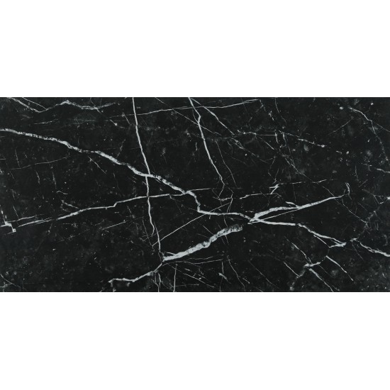 Πλακάκι Marmo Black Gloria Karag 60x120 A' Full Lapato Γυαλιστερό Μαρμαριζέ Μαύρο