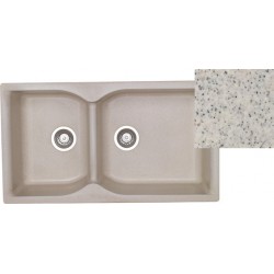 Νεροχύτης Ένθετος Γρανιτένιος Συνθετικός Sanitec Classic 307 ( 92x51) με 2 Ανισομερείς Γούρνες Granite White