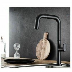 Μπαταρία Κουζίνας Armando Vicario Eva με Ντουζ 400746-400 Black Matt Μπαταρία Κουζίνας Armando Vicario Eva με Ντουζ 400746-400 Black Matt