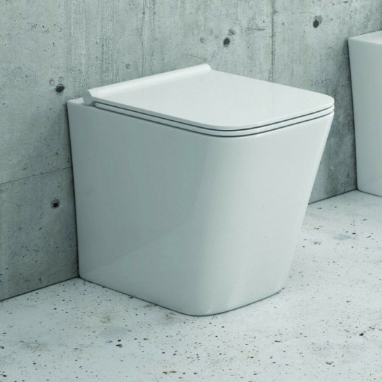 Λεκάνη Δαπέδου Rimless KARAG με Κάλυμμα Soft Close Slim LT003D Λευκή