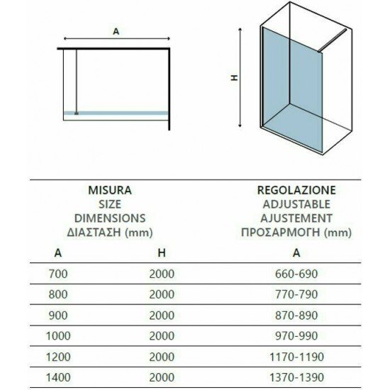 Διαχωριστικό Πάνελ Ντουζιέρας Free 1 Karag 140X200cm Decor 6mm Μαύρο Διαχωριστικό Πάνελ Ντουζιέρας Free 1 Karag 140X200cm Decor 6mm Μαύρο