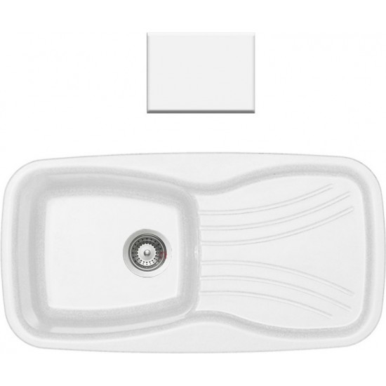 Ένθετος Νεροχύτης Γρανιτένιος Συνθετικός Sanitec 308 Classic 97x51 White