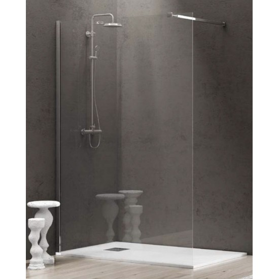 Διαχωριστικό Πάνελ Ντουζιέρας Walkin 1 Karag 140X200cm Clear Glass 8mm Χρωμέ Διαχωριστικό Πάνελ Ντουζιέρας Walkin 1 Karag 140X200cm Clear Glass 8mm Χρωμέ