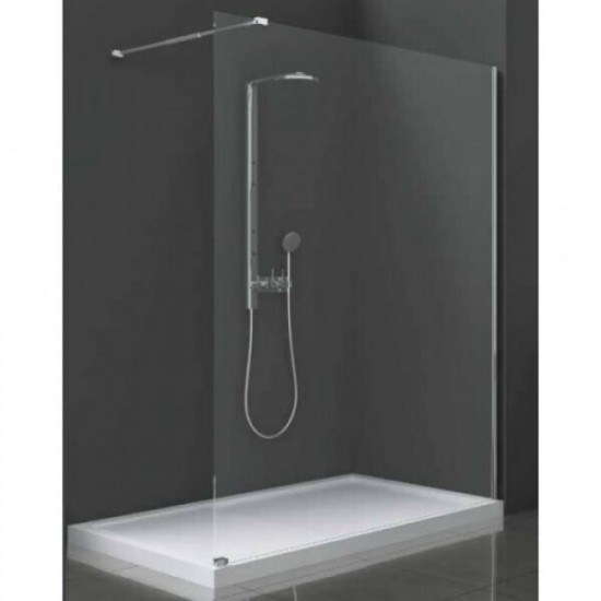 Διαχωριστικό Πάνελ Ντουζιέρας Walkin 1 Karag 140X200cm Clear Glass 8mm Χρωμέ Διαχωριστικό Πάνελ Ντουζιέρας Walkin 1 Karag 140X200cm Clear Glass 8mm Χρωμέ
