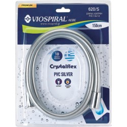 Σπιράλ Τηλεφώνου Ντους Viospiral 150cm 00-0620/S PVC Ασημί 