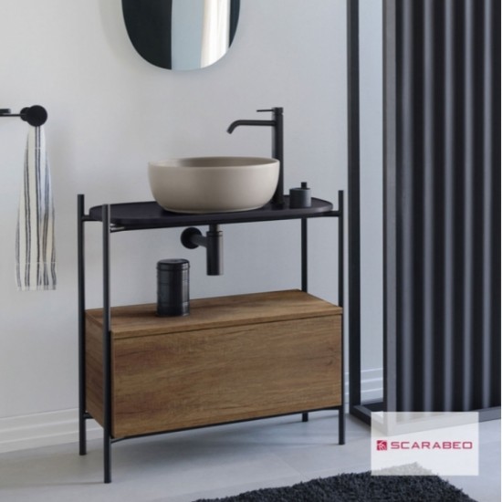 Έπιπλο Scarabeo Laila 75 / Hi-Box 27031612-NROP4989 Ardesia / Rovere Χωρίς Νιπτήρα (Με οπή Μπαταρίας)