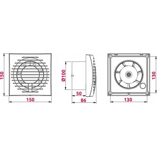 Εξαεριστήρας Γενικής Χρήσης Φ100 Awenta Focus 81-WFA100
