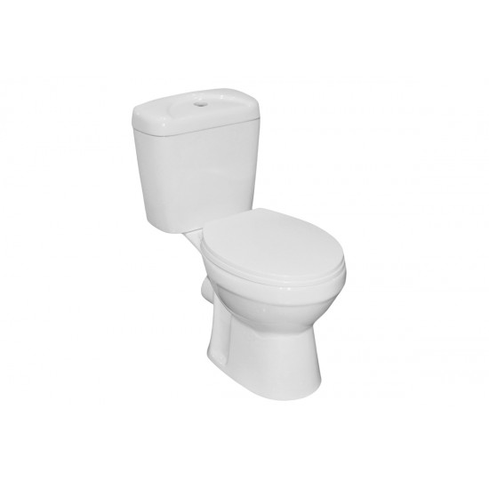 Λεκάνη Χαμηλής Πίεσης Pyramis Dilos Λευκη Πορσελάνης 64x37 εκ. με Καζανάκι και Κάλυμμα Soft Close