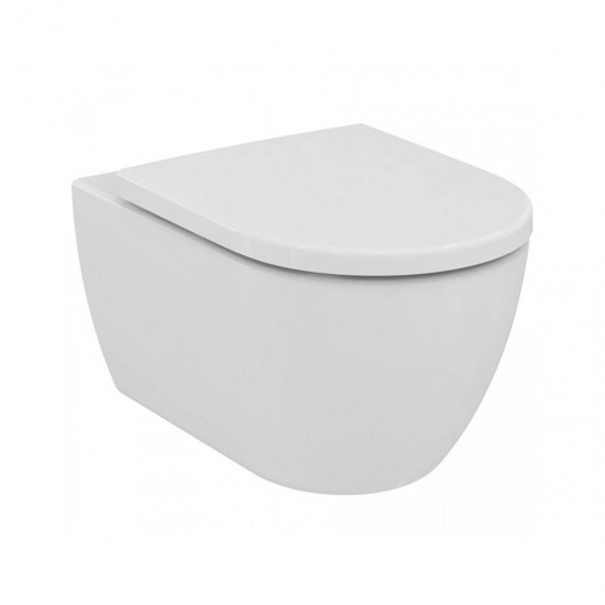 Λεκάνη Κρεμαστή Ideal Standard Elisse T569201 Rimless Λευκή Πορσελάνης 54,5 εκ. με Κάλυμμα Duroplast Slim Soft Close