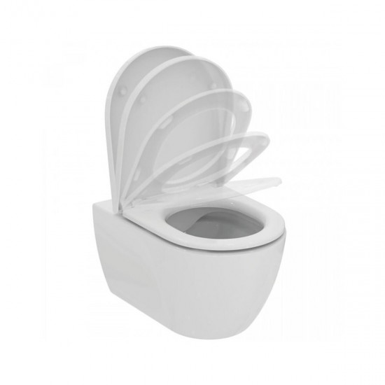 Λεκάνη Κρεμαστή Ideal Standard Elisse T569201 Rimless Λευκή Πορσελάνης 54,5 εκ. με Κάλυμμα Duroplast Slim Soft Close