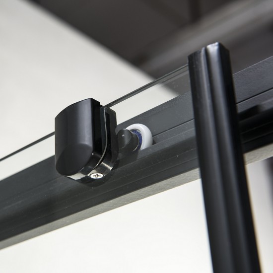 Παραλληλογραμμη Καμπίνα Γωνιακής εισόδου Devon Flow Corner Entry CF7090C-400 Clean Glass 70x90x195 Μαύρη