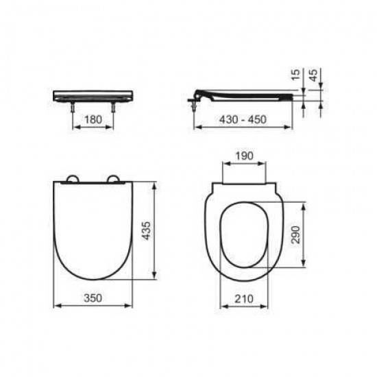 Κάλυμμα Λεκάνης Ideal Standard Sandwich T572401 white glossy Λευκό Κάλυμμα Λεκάνης Ideal Standard Sandwich T572401 white glossy Λευκό