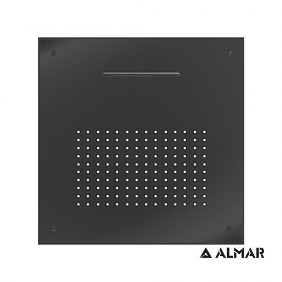 Τετράγωνη Κεφαλή Ντουζ 50x50cm Almar Square Temptation XL E044109-411 Black brushed