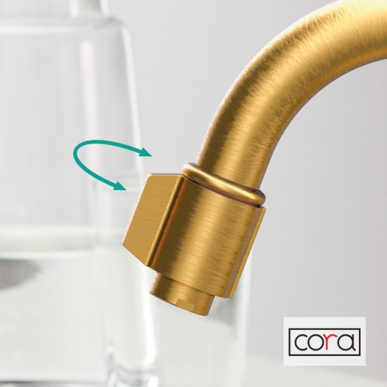 Μπαταρία Νεροχύτη Για Χρήση Φίλτου Cora 13504-201 Gold Brushed Χωρίς Ανάμιξη