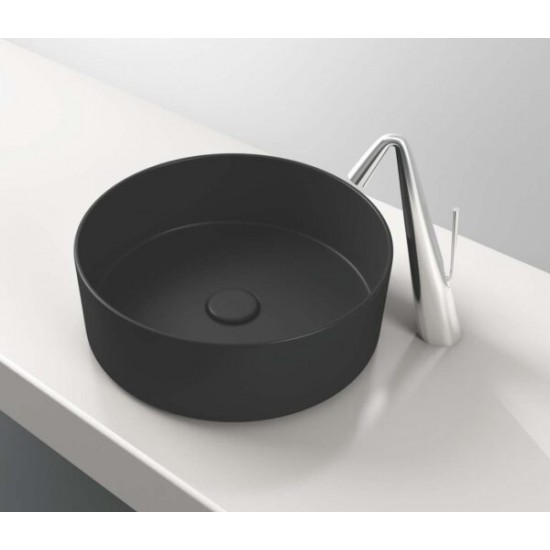 Επικαθήμενος Νιπτήρας Μπάνιου Πορσελάνης Soncera Silk 40,5Χ40,5Χ14 εκ. 210000011 Μαύρος Ματ
