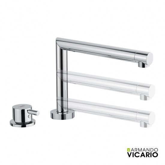 Μπαταρία Κουζίνας Πάγκου Armando Viacario 10530-100 Βυθιζόμενη Χρωμέ