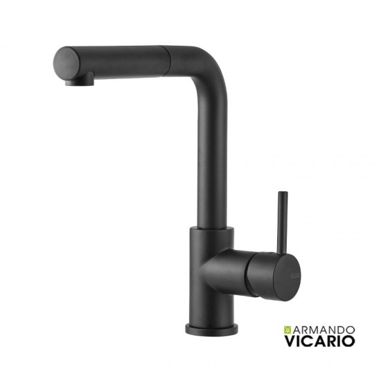 Μπαταρία κουζίνας Armando Vicario Fluo 18580-400 Black Matt Μπαταρία κουζίνας Armando Vicario Fluo 18580-400 Black Matt