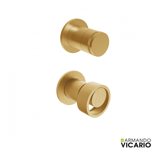 Μίκτης Εντοιχισμού και Εκτροπέας 2 Εξόδων Armando Vicario Halo Brushed Gold