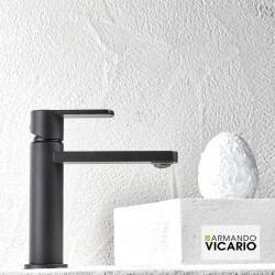 Μπαταρία Νιπτήρος Armando Vicario Glam 610010-400 Black Matt Με Βαλβίδα Clic-Clac 