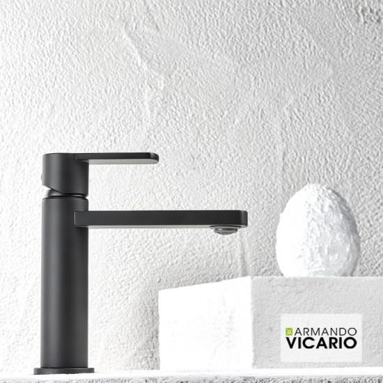 Μπαταρία Νιπτήρος Armando Vicario Glam 610010-400 Black Matt Με Βαλβίδα Clic-Clac Μπαταρία Νιπτήρος Armando Vicario Glam 610010-400 Black Matt Με Βαλβίδα Clic-Clac