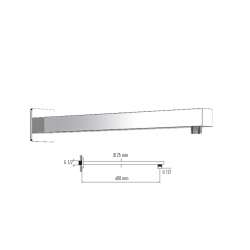 Βραχίονας Εντοιχισμού Τοίχου Duscheline DM-2163 Χρωμέ