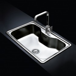 Ένθετος Νεροχύτης Κουζίνας Ανοξείδωτος Fortinox Arena 22080-110 με 1 Γούρνα 80x50x21 εκ. Λείος