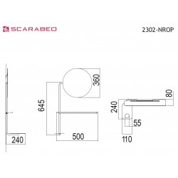 Καθρέφτης Scarabeo 2302-NROP Με Εταζέρα Και Ποτηροθήκη Black Matt