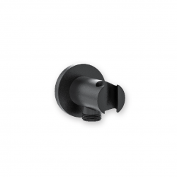 Επίτοιχη Παροχή Νερού Στρογγυλή με στήριγμα Τηλεφώνου Duscheline DM-2499 Μαύρο
