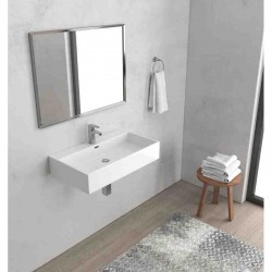 Κρεμαστός Νιπτήρας Μπάνιου Πορσελάνης 70x41cm Karag Daphne 53710 Λευκός