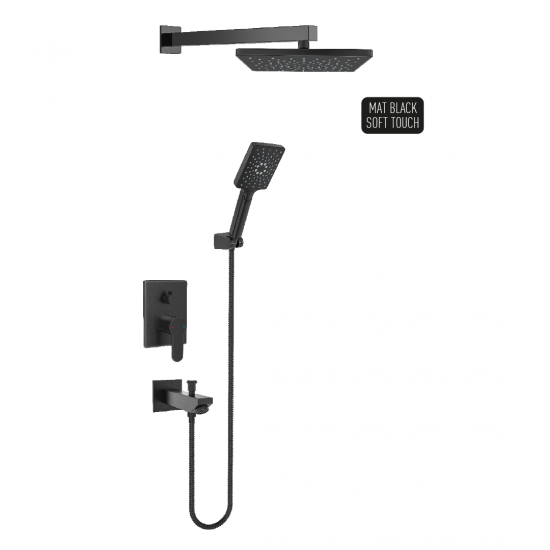 Μπαταρία Εντοιχισμού Duscheline Concealed 2 Way Prestige Pera Mat Black Pop-Up DM-2745 Μαύρο Μπαταρία Εντοιχισμού Duscheline Concealed 2 Way Prestige Pera Mat Black Pop-Up DM-2745 Μαύρο