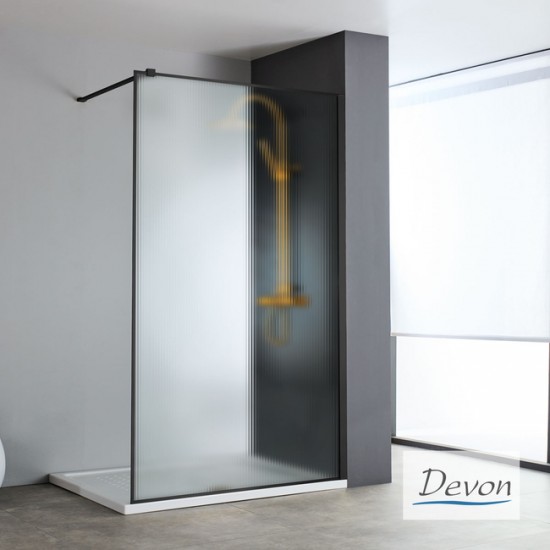 Διαχωριστικό Ντους Devon Iwis Fluted Walk In 80cm Χ 200cm Black Matt Διαχωριστικό Ντους Devon Iwis Fluted Walk In 80cm Χ 200cm Black Matt