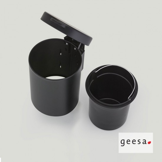 Επίτοιχο Χαρτοδοχείο Ορειχάλκινο 3L Geesa 644-400 Black Matt Επίτοιχο Χαρτοδοχείο Ορειχάλκινο 3L Geesa 644-400 Black Matt
