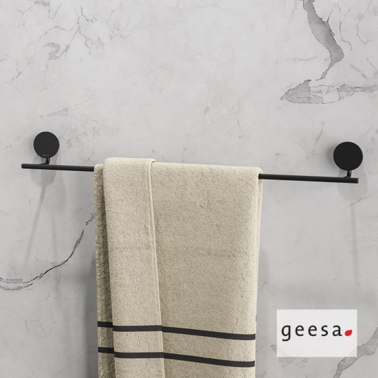Πετσετοκρεμάστρα Μονή 66 εκ. Geesa Opal 7207/60-400 Black Matt