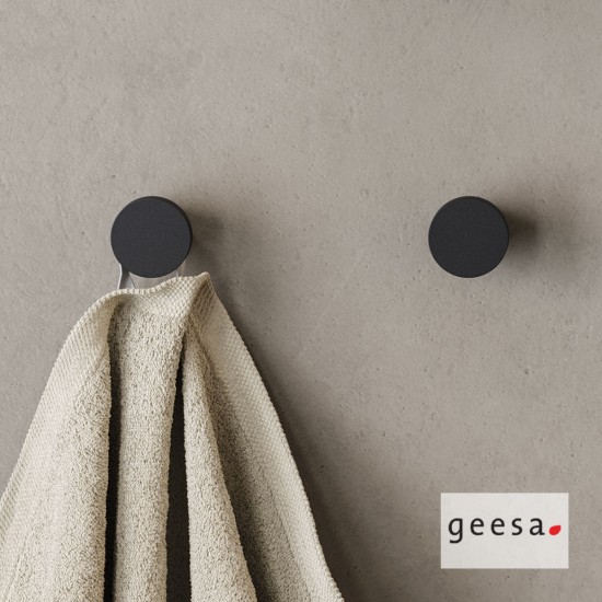 Άγκιστρο Μονό Επιτοίχιο Φ2.5 εκ. Geesa Opal 7213-400 Black Matt