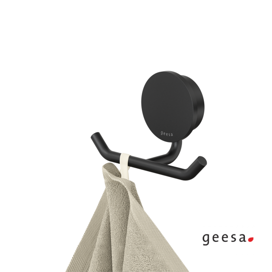 Επίτοιχο Άγκιστρο Διπλό Geesa Opal 7215-400 Black Matt Επίτοιχο Άγκιστρο Διπλό Geesa Opal 7215-400 Black Matt