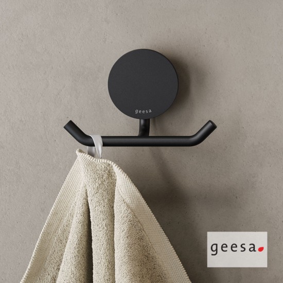 Επίτοιχο Άγκιστρο Διπλό Geesa Opal 7215-400 Black Matt Επίτοιχο Άγκιστρο Διπλό Geesa Opal 7215-400 Black Matt