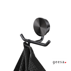 Επίτοιχο Άγκιστρο Διπλό Geesa Opal 7215-411 Black Brushed