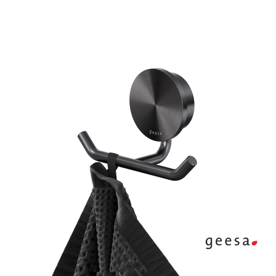 Επίτοιχο Άγκιστρο Διπλό Geesa Opal 7215-411 Black Brushed Επίτοιχο Άγκιστρο Διπλό Geesa Opal 7215-411 Black Brushed