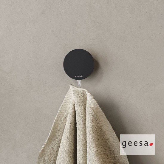 Άγκιστρο Μονό Επιτοίχιο Φ5,4 εκ. Geesa Opal 7245-400 Black Matt Άγκιστρο Μονό Επιτοίχιο Φ5,4 εκ. Geesa Opal 7245-400 Black Matt