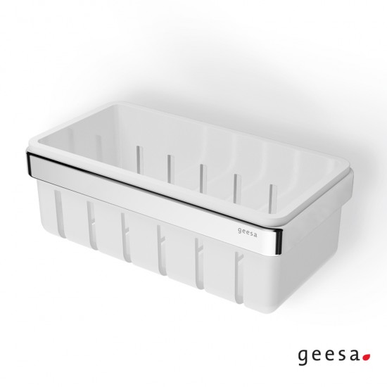 Σπογγοθήκη - Mπουκαλοθήκη 21x10,8x7,5cm Geesa Frame 8801-300 White Matt Σπογγοθήκη - Mπουκαλοθήκη 21x10,8x7,5cm Geesa Frame 8801-300 White Matt