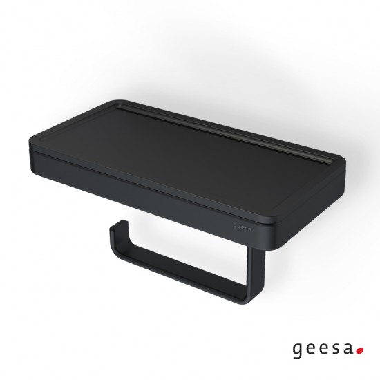 Χαρτοθήκη με Εταζέρα Ορειχάλκινη Geesa Frame 8824-400 Black Matt Χαρτοθήκη με Εταζέρα Ορειχάλκινη Geesa Frame 8824-400 Black Matt